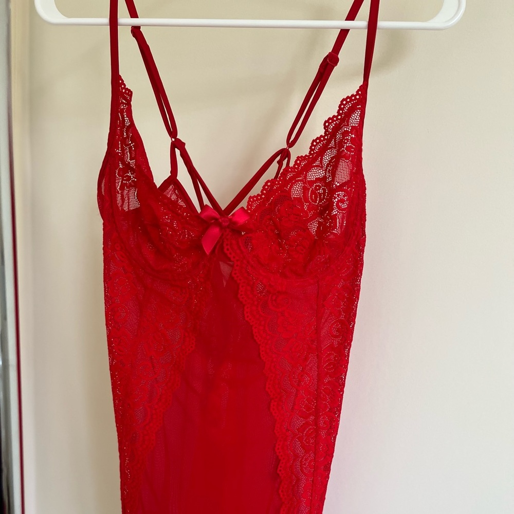Vintage red slip dress